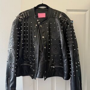 Studded Black Leather Jacket